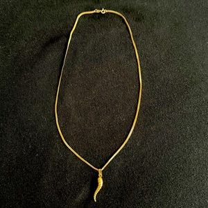 Gold Cornicello Italian Horn Necklace